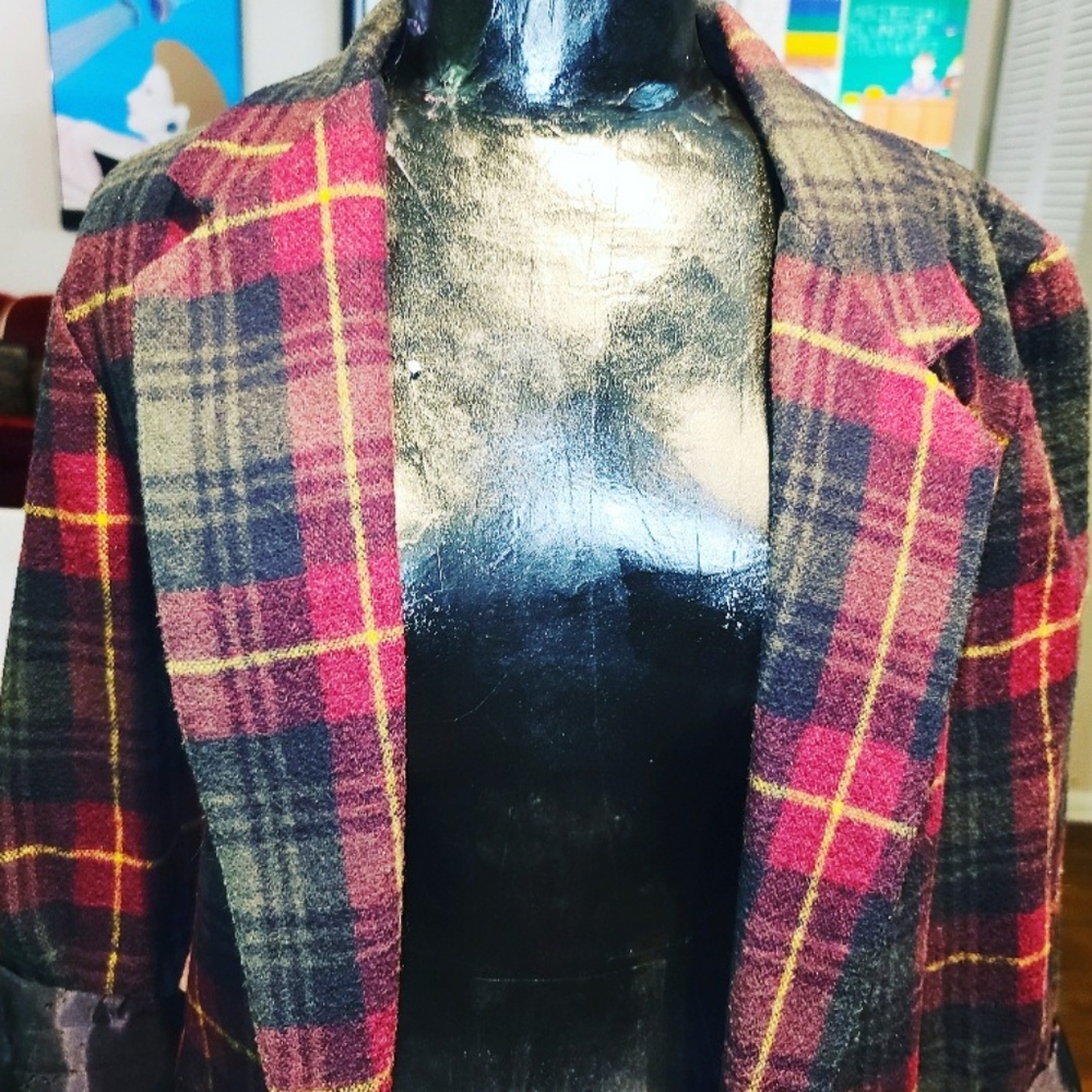 Vintage Plaid Blazer Size S